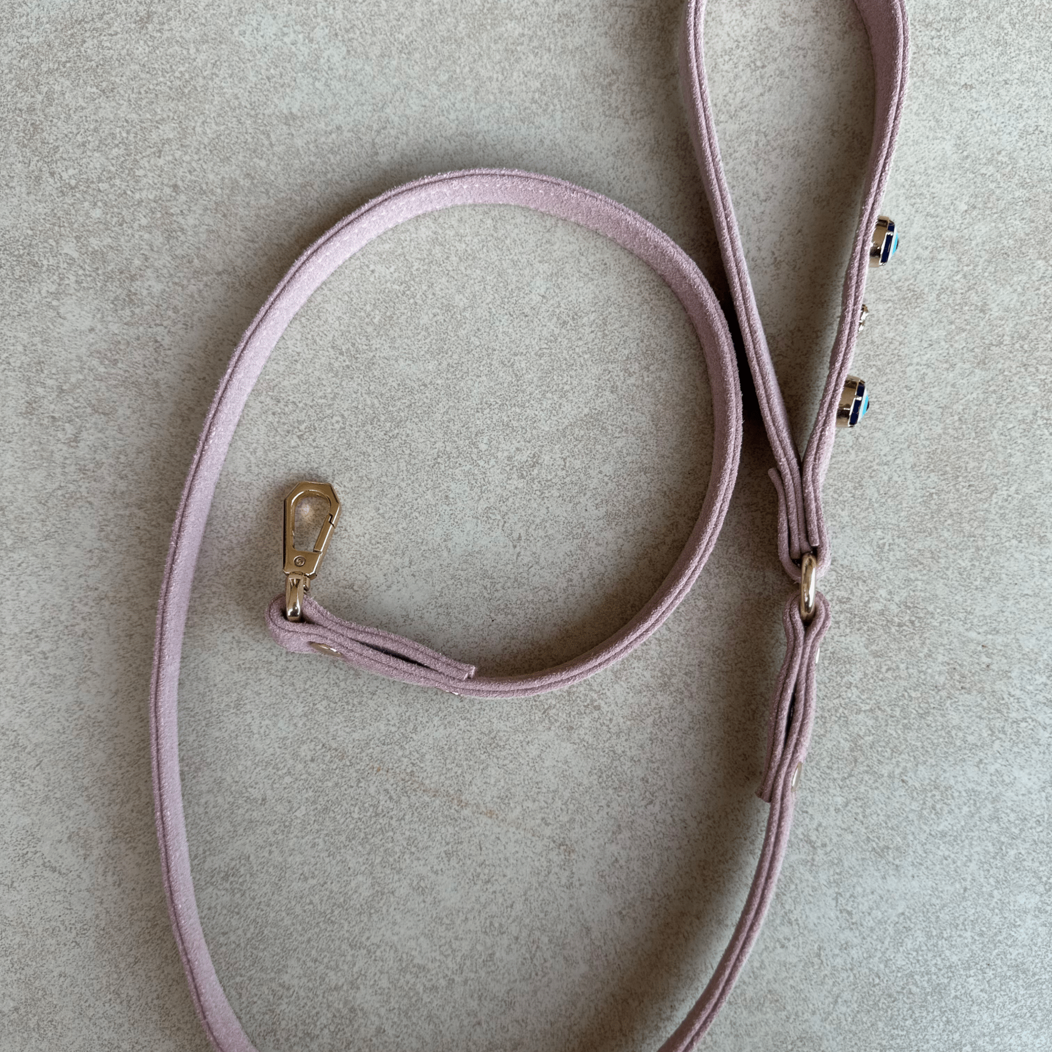 Suede Evil Eye Dog Lead | Pink 🧿 - PAW LONDON