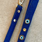 Suede Evil Eye Dog Lead | Royal Blue 🧿 - PAW LONDON