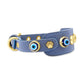 Suede Evil Eye Greyhounds Dog Collar | Baby Blue ⚜️ - PAW LONDON
