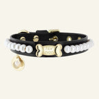 Tahiti Pearl Dog Collar Black 🖤 - PAW LONDON