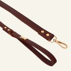 Dog Lead with Gold Plated Bone | Brown 🐾 - PAW LONDON
